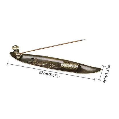 Traditional Japanese Incense Holder Old Men Fishing Boat Design | Aromatherapy Ornament for Home Decor