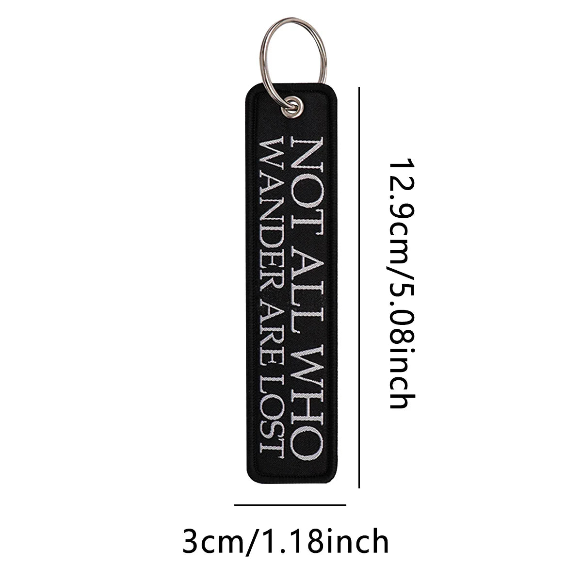 Embroidery Key Fob Keychain | Black Tag for Cars Motorcycles