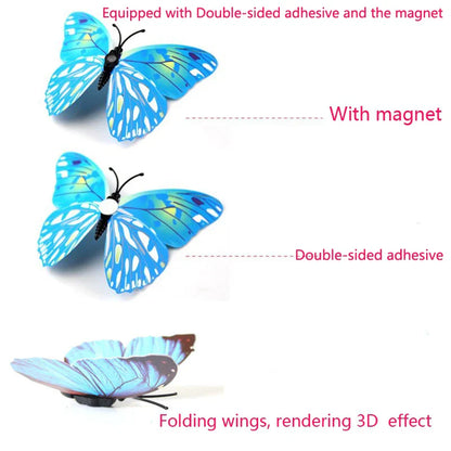 3D Butterfly Wall Stickers | 12/24pcs Magnetic Decor for Refrigerator and Walls