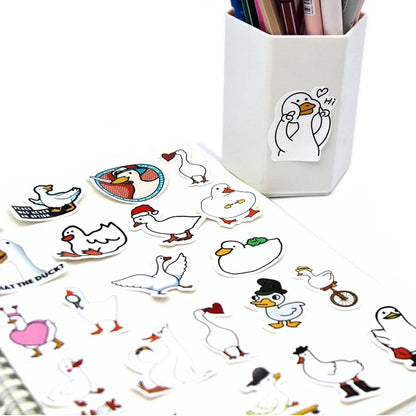 Kawaii Call Duck Stickers 10/50/100pcs | Cute Cartoon Decals for Kids DIY Laptop Scrapbook Stationery