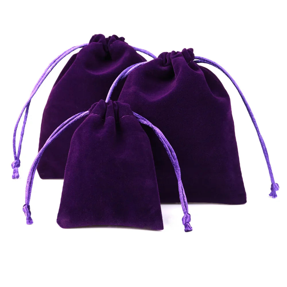 10pcs Drawstring Velvet Jewelry Gift Bags | Soft Plush Multi-Color Pouches for Wedding Christmas Party