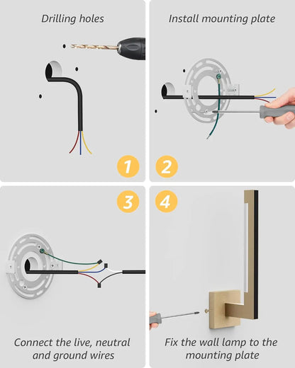Modern Wall Sconces Dimmable RGB LED Wall Light with Remote for Living Room Bedroom