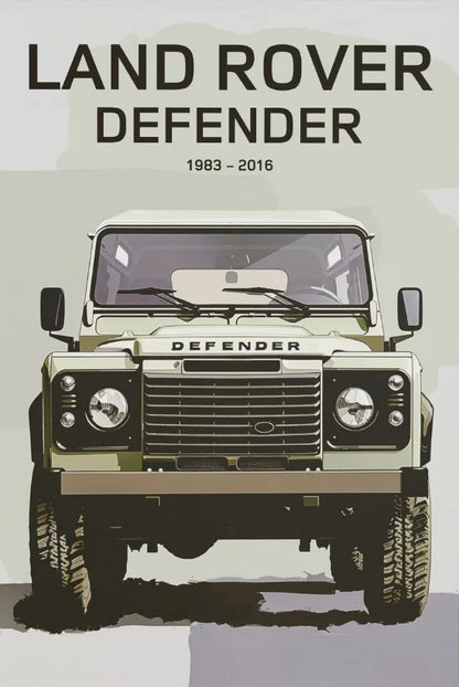 L-and-R-over Defender 90 Offroad Poster Classic Retro Automotive Poster Canvas Prints Classic Off-road Vehicle Aesthetic Print
