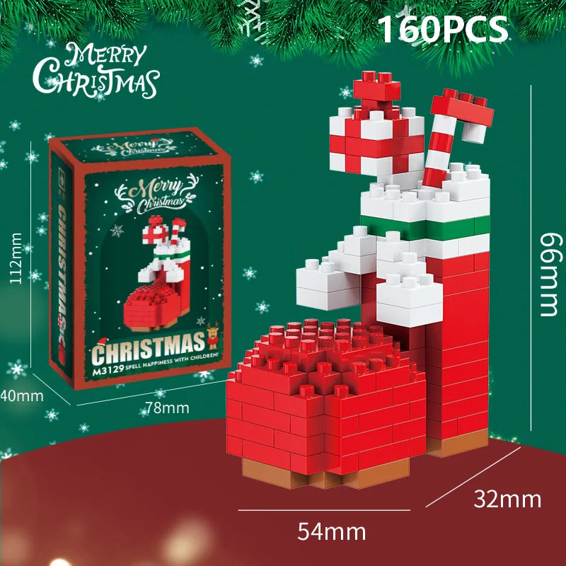 DIY Santa Reindeer Building Blocks | Christmas Domino Game Set
