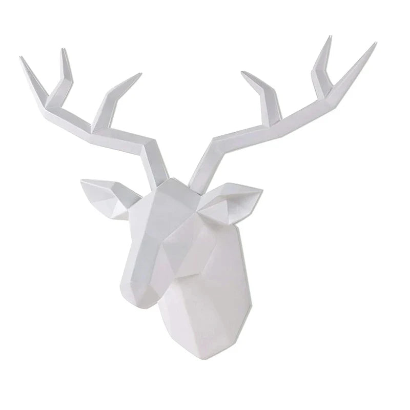 Escultura de cabeza de ciervo, estatua de animal, figuritas, adorno de pared, alce creativo, arte, cornamentas, estatuilla para decoración de oficina, montaje en pared