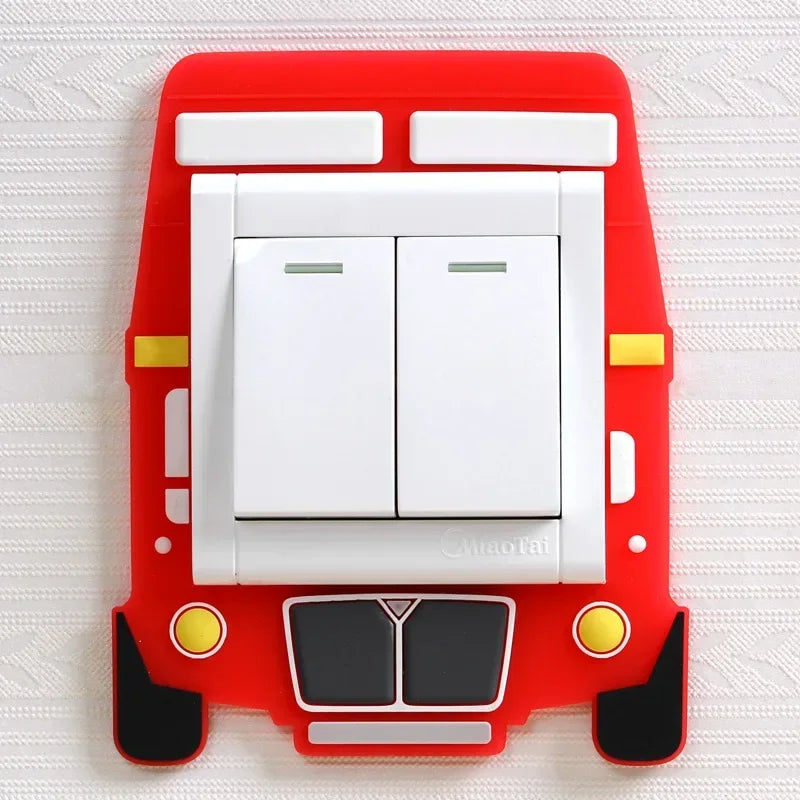 Luminous Silicone Switch Cover | Kawaii Cartoon Animal 3D Sticker for Kids Room