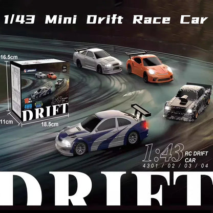 Mini RC Drift Car 1:43 Scale 4WD Remote Control Racing Vehicle Toy