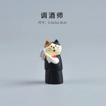 1pc Miniatures Resin Cute Cat Home Handicraft Desktop Ornaments Micro Landscape Scene Decoration Photography Props Figurines