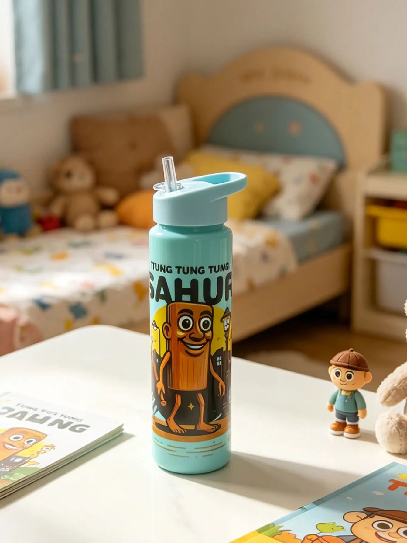 Cartoon Straw Cup 750ml | BPA Free Summer Water Bottle