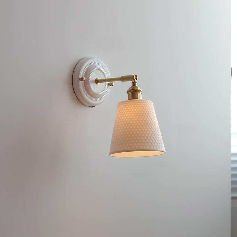 Vintage Japanese Ceramic Wall Lamp