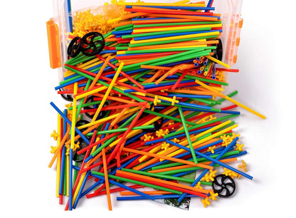 Jouets de construction STEM 4D avec pailles