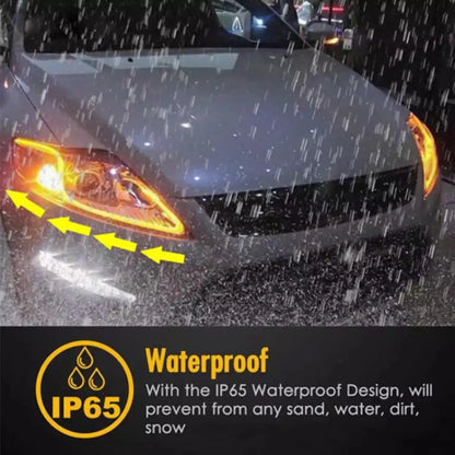 Car LED Daytime Running Light Strip | Flexible Waterproof DRL with Flowing Turn Signal