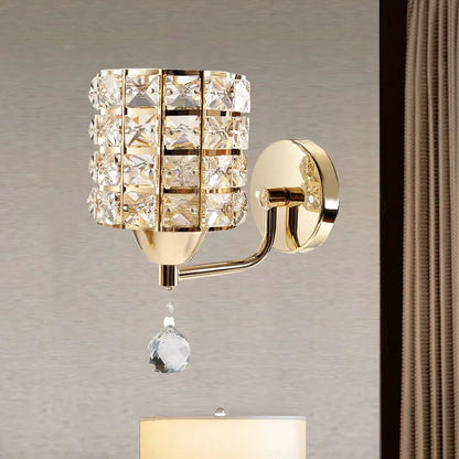 Crystal Wall Lamp – Gold/Silver Decorative Sconce Light for Bedroom & Living Room