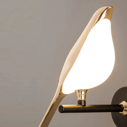 Nordic Golden Bird LED Wall Lamp Bedroom Bedside Living Room Bar Decorative Sconce