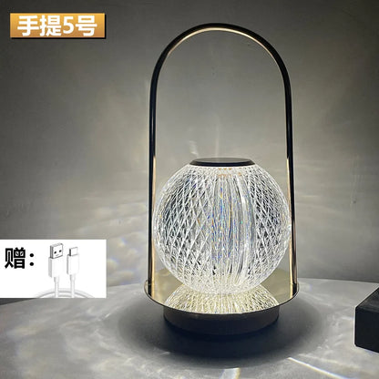 Portable Metal LED Desk Lamp USB Rechargeable Bedside Night Light Decor