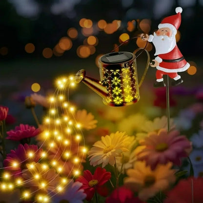 Lumières de bouilloire solaires de Noël, lumières de bouilloire de Père Noël décoratives pour pelouse de jardin, lampes solaires LED de nuit, décoration extérieure