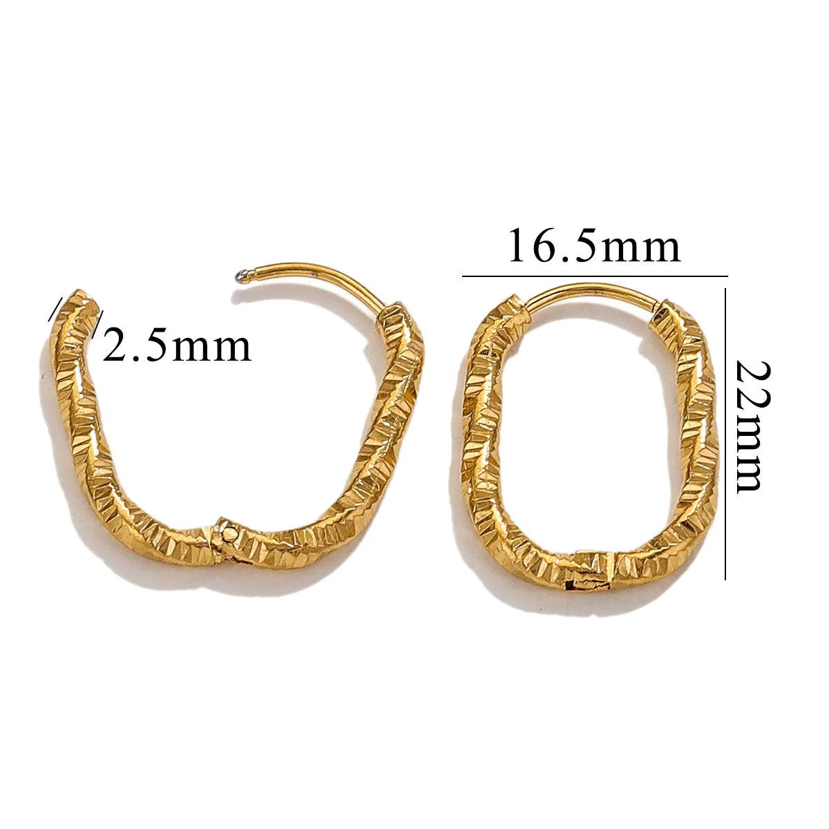 6pcs Stainless Steel Rectangular Textured Earrings Set | 18K PVD Gold Plated DIY Jewelry Parts