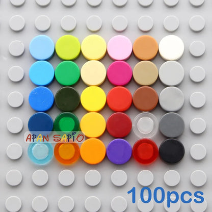 100pcs 1x1 Round Building Blocks Bricks | 33 Color DIY Educational Toy Set
