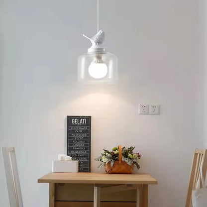 Birds Glass Pendant Lights For Dining Room Kitchen Bedroom Homestay Suspension Hanging Lamp E27 LED Christmas Gift Drop Shipping