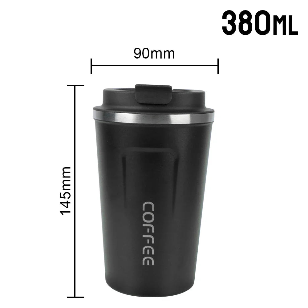 Double Stainless Steel Thermo Cafe Mug | Leak-Proof Travel Thermos for Coffee Tea