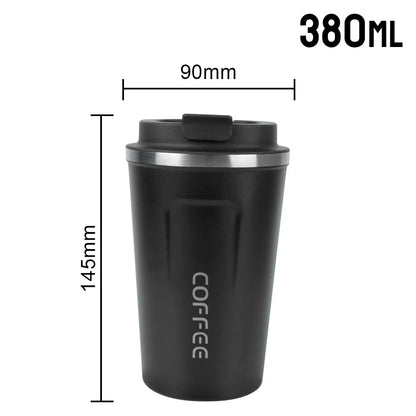 Double Stainless Steel Thermo Cafe Mug | Leak-Proof Travel Thermos for Coffee Tea