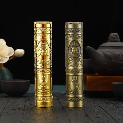 Retro Buddha Metal Incense Case Relief Craft Dragon Incense Box Waterproof Incense Storage Box Incense Accessories