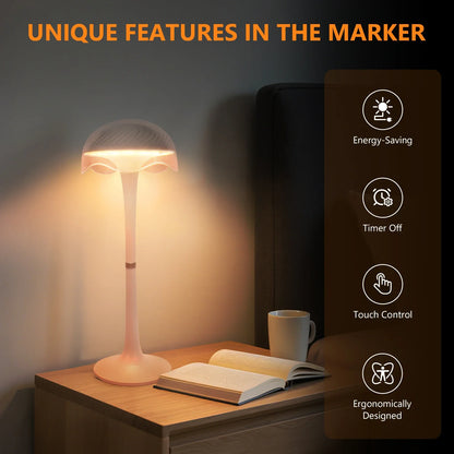 RGB Touch Desk Lamp Rechargeable Eye Care Bedside Night Light for Bedroom