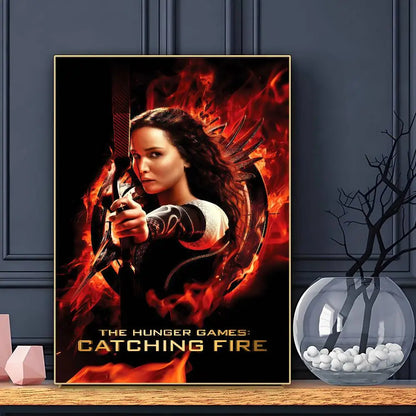 Classic Movie The Hunger Games Poster Sticky Wall Art Printing Waterproof Home Living Bed Room Bar Aesthetic Decor