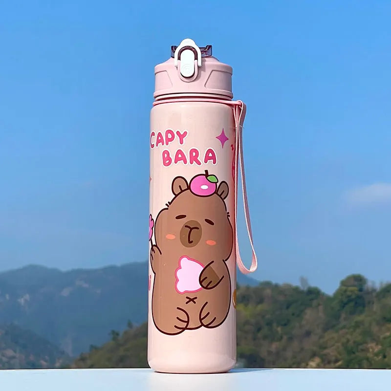 Capybara Straw Cup | Large 1000ml Sports Water Bottle