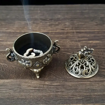 Elephant Triple-Legged Incense Burner | Metal Aromatherapy Decor