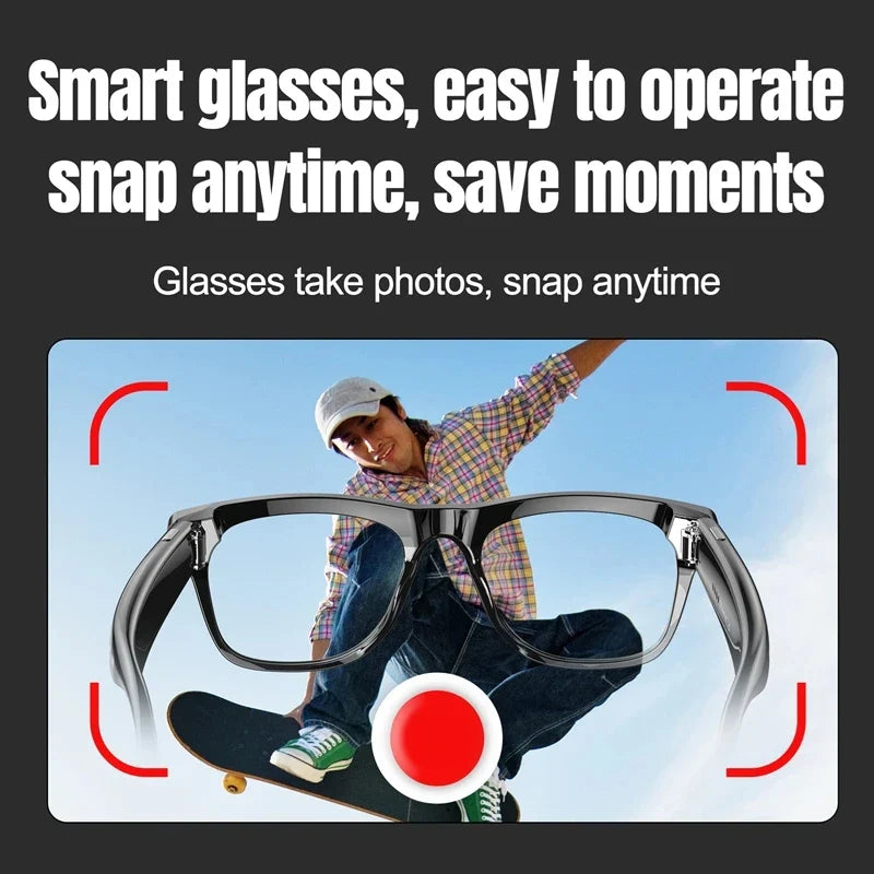 AI Smart Glasses Photochromic Camera Bluetooth Call Music Voice Assistant
