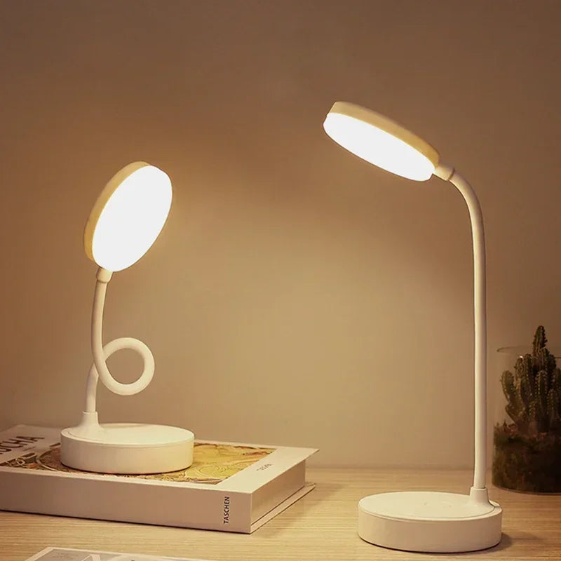 Portable LED Desk Lamp USB Battery Table Light 3-Color Stepless Dimming Eye Care