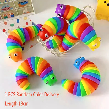 Colorful 3D Slug Fidget Toy | Articulated Sensory Stress Relief for All Ages