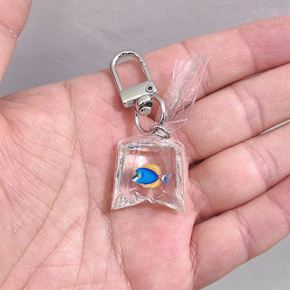 Creative Simulation Goldfish Keychain | Transparent Carp Pendant for Backpack