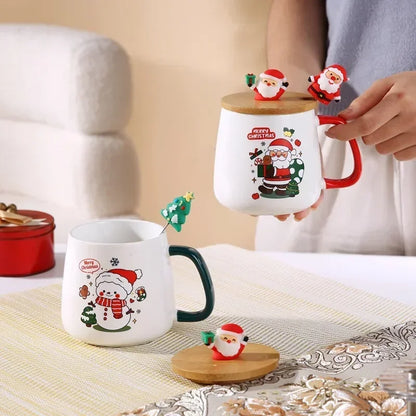 Mug Gift Box Ceramic Mug Christmas Gift Ceramic Mug with Lid with Spoon Set Cup Coffee Cup Christmas Dropshipping