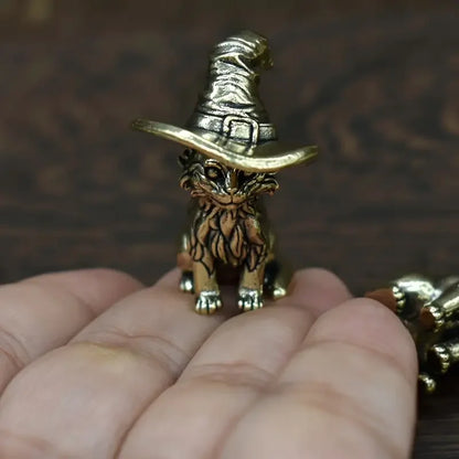 Pure Brass Rooster Figurine - Intricate Golden Animal Brass Home Decor Office Gift Detailed Feathers Comb Table Ornament Tea Pet