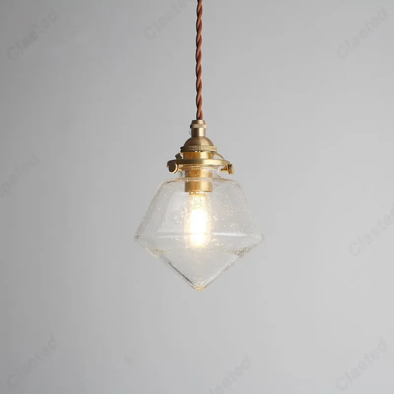 Lustre en verre LED de style européen, rétro et simple, pour restaurant, salon, allée, balcon, chevet, éclairage décoratif