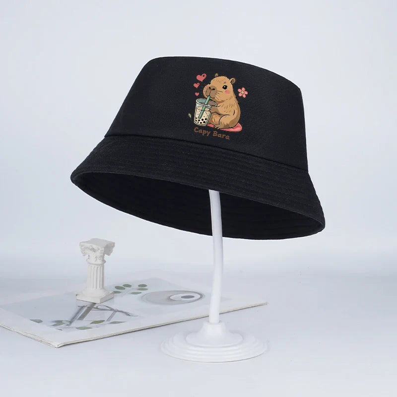 Kids Capybara Fisherman Hat | Cute Cartoon Sun Hat for Toddlers