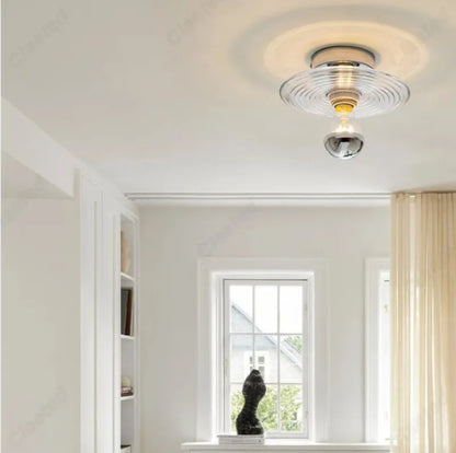 Nouvelle Lampe Murale LED Rétro en Verre Ondulé pour Salon, Mur de Fond, Porche, Couloir, Éclairage Décoratif