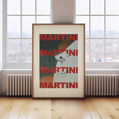 Martini Moderno Retro Cóctel Alcohol Lienzo Minimalista Cuadros y Pósters de Moda para Decoración de Salón