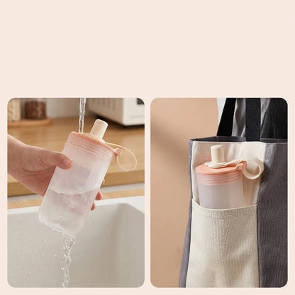 Clear Plastic Reusable Travel Mug | Leak-Proof Cup with Straw and Handle