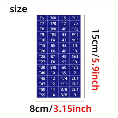 60pcs Mechanical Drive Socket Label Stickers | Quick and Easy Reminder Toolbox Decals