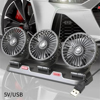 Dual Head Car Fan | 12 Volt Fan with 360° Rotation & Adjustable Airflow | Portable Cooling Solution for Cars