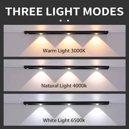 Lampe de Nuit LED Sans Fil USB à Détecteur de Mouvement pour Éclairage Sous Armoire