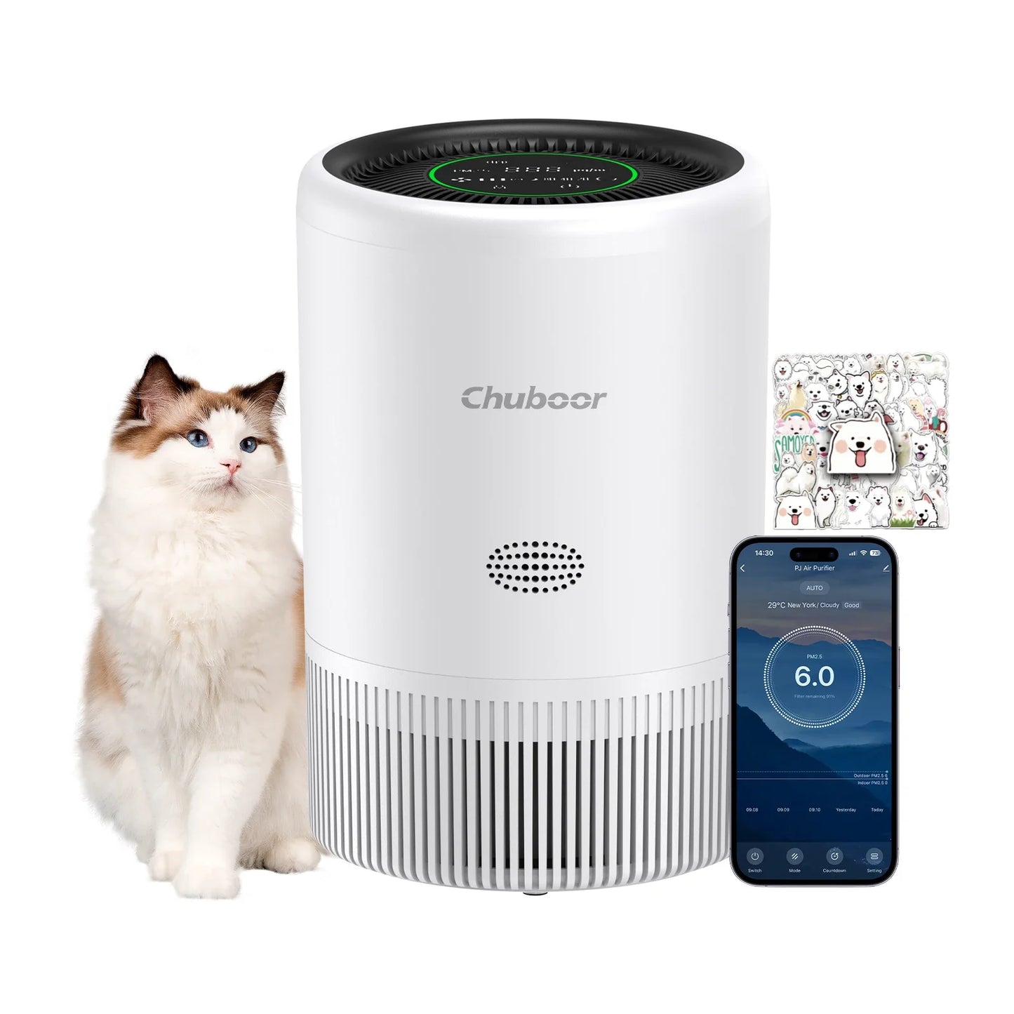 Smart Air Purifier with HEPA Filter App Control PM2.5 for Bedroom Pets Home
