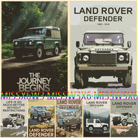 L-and-R-over Defender 90 Offroad Poster Classic Retro Automotive Poster Canvas Prints Classic Off-road Vehicle Aesthetic Print