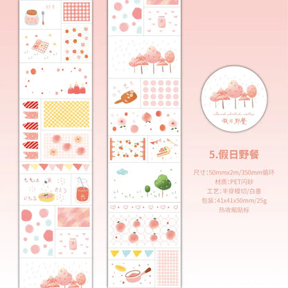 Cute Masking Tape Stickers for Junk Journal | 5x200cm Decorative Craft Tape Roll