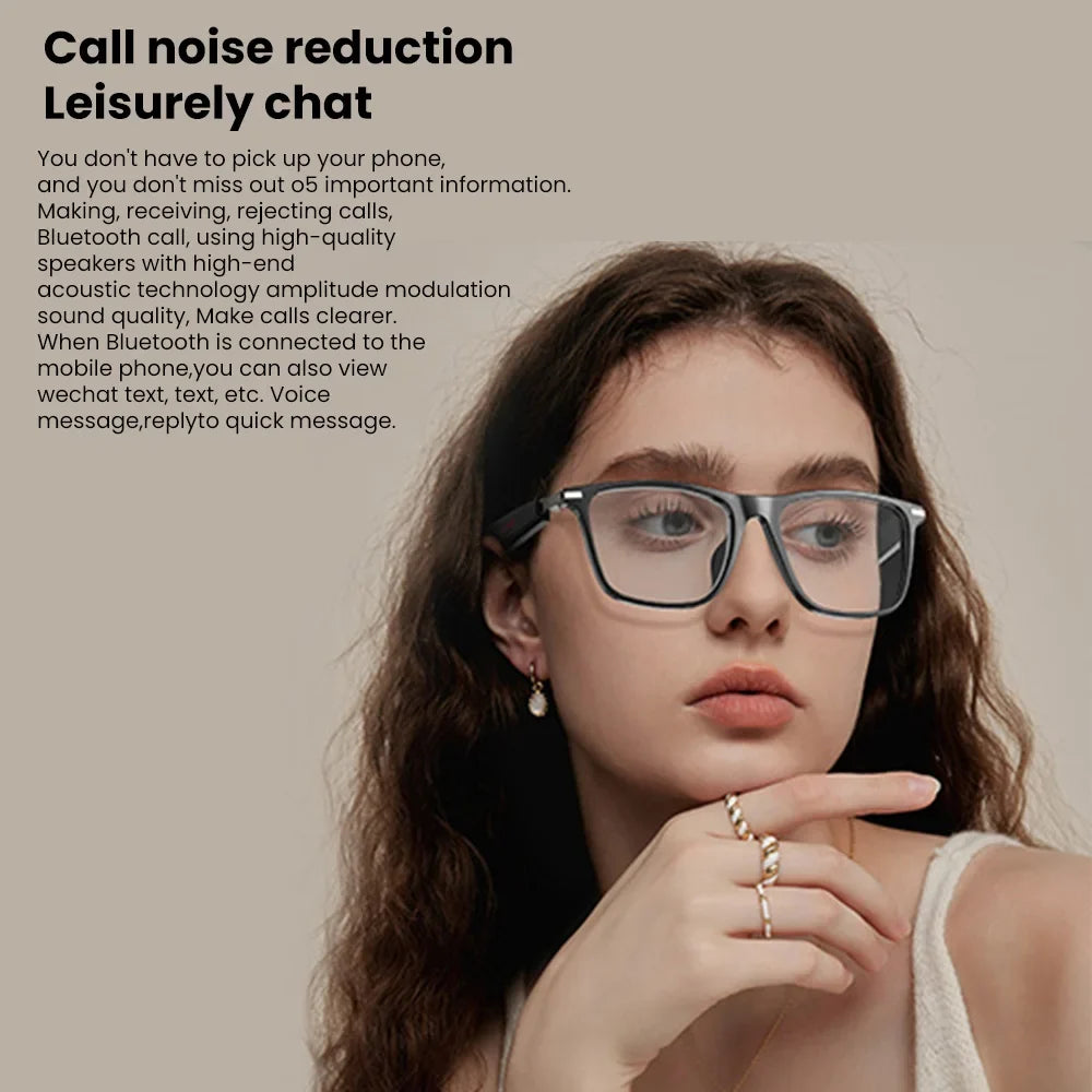 Bluetooth Smart Glasses Polarized Sunglasses Blue Light Filter Waterproof for Men