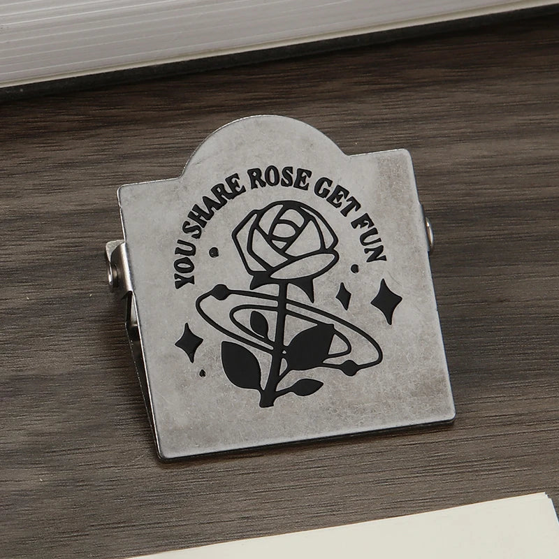 1 pince à papier rétro en métal, format 40 mm, pour la reliure de notes, de lettres et de documents, fournitures de bureau et scolaires