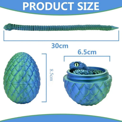 3D Printed Snake with Egg | Articulated Desktop Animal Decoration